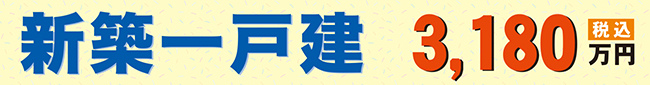 新築一戸建3,180万円（税別）